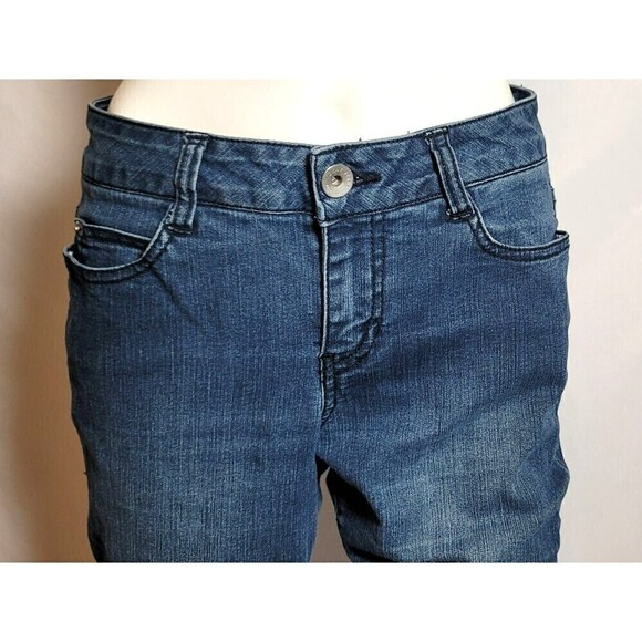 DKNY Dark Wash Mid-Rise Skinny Jeans - Size 8 - Picture 5 of 9